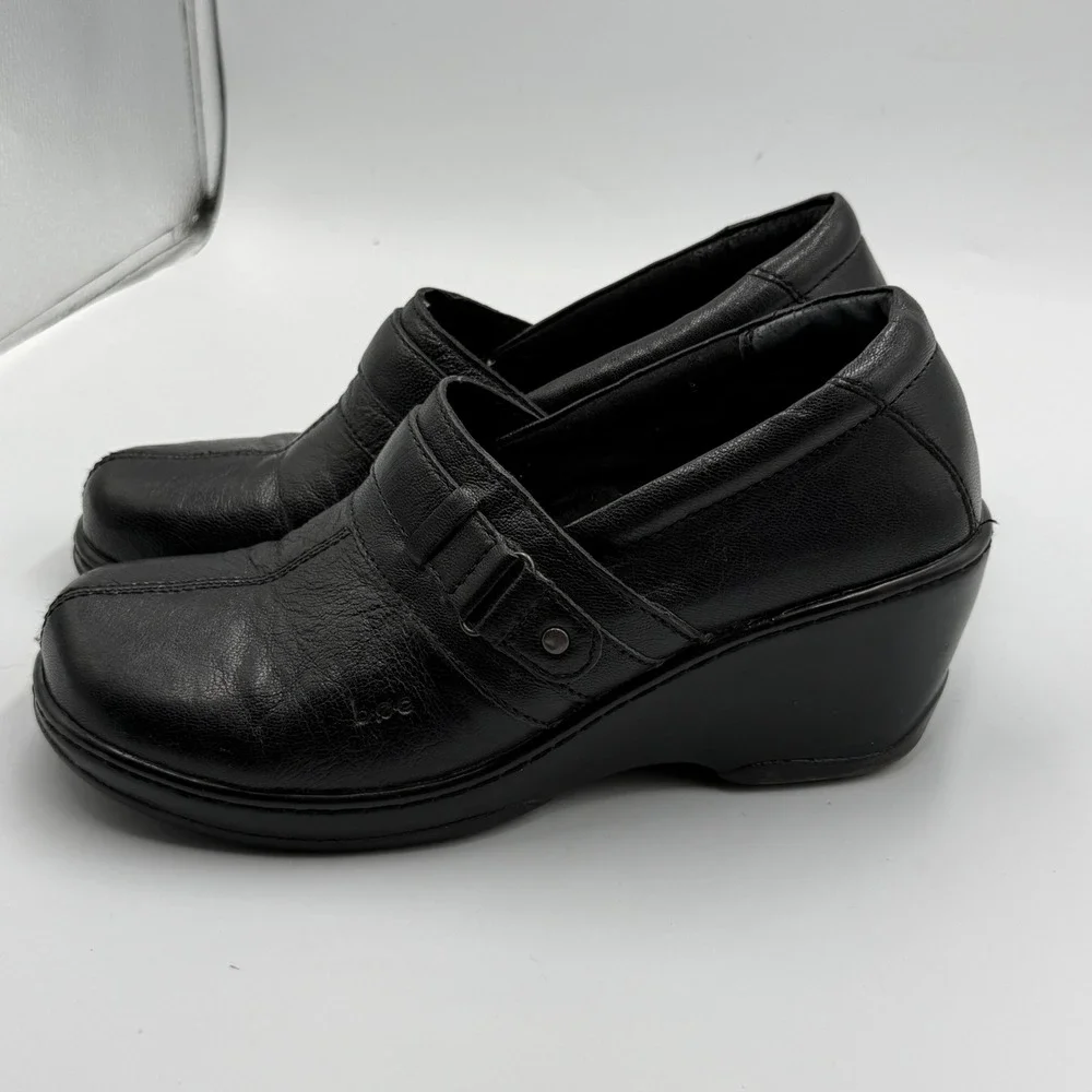 b.o.c.‎ Concept Leather Wedge Loafers 10M Black Minimalist Professional C78203